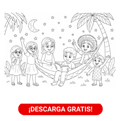 GRATIS Hoja de Colorear - Los Primos leyendo - Audaz Editorial