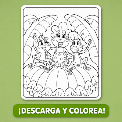 Hoja de Colorear - Coqui con su Familia