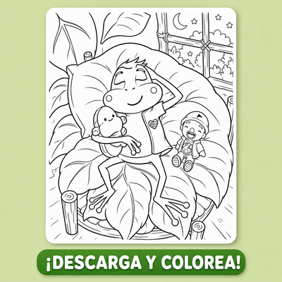 Hoja de Colorear - Coquí Durmiendo