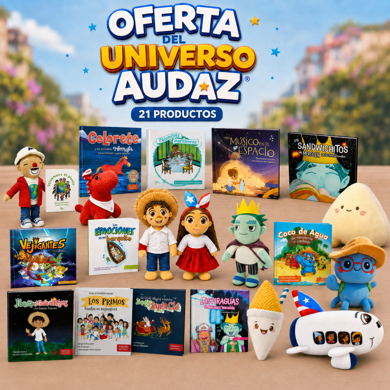 Oferta UNIVERSO AUDAZ | 21 Productos | Libros y Peluches