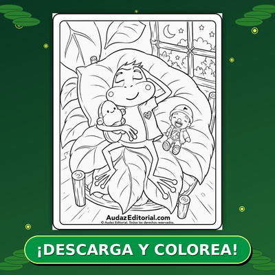 Hoja de Colorear - Coquí Durmiendo