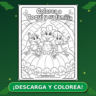 Hoja de Colorear - Coqui con su Familia
